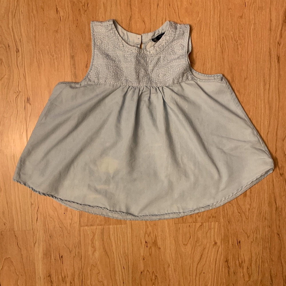 Iris Light Blue Swing Top With Lace Detail